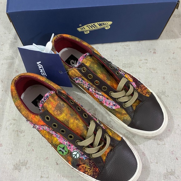 Vans Other - Vans Multicolor Low-Top Sneakers with Peace Patch